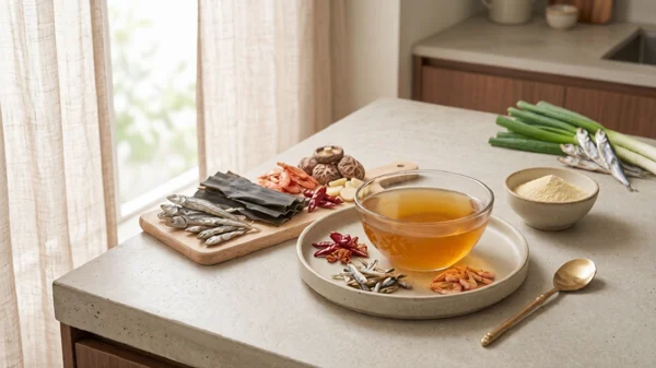 Korean broth cooking ingredients
